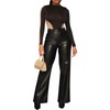 hibshaby Black Leather Pants, Women's Faux Leather High Waisted Straight