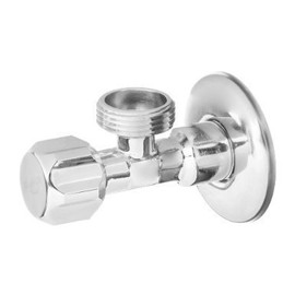 Invena 1/2" x 3/4" BSP Threaded Chromed Nickel Plated Brass Valve Connector for Washing Machines Basins