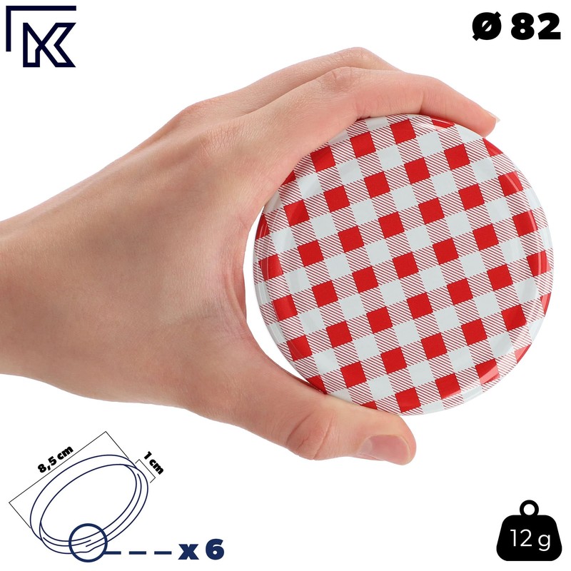 KADAX fi82 mm Screw Lid, Twist-Off Lid Set Made of