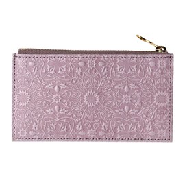 Hirameki Morris Fragment Case Cashless Wallet Cowhide Embossed William Morris Art Design, classic purple