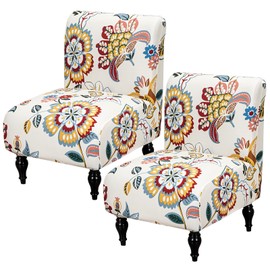FUANGUI Armless Accent Chair Cover Slipcover, Stretch Spandex Chair Covers for Living Room Removable Washable for Armless Chair Furniture Protector
