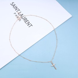 Inilbran Boho Cross Choker Necklace Gold Jesus Cross Necklace Choker Gold Cross Pendant Necklace Vintage Crucifix Religious Necklace Jewelry for Women and Girls