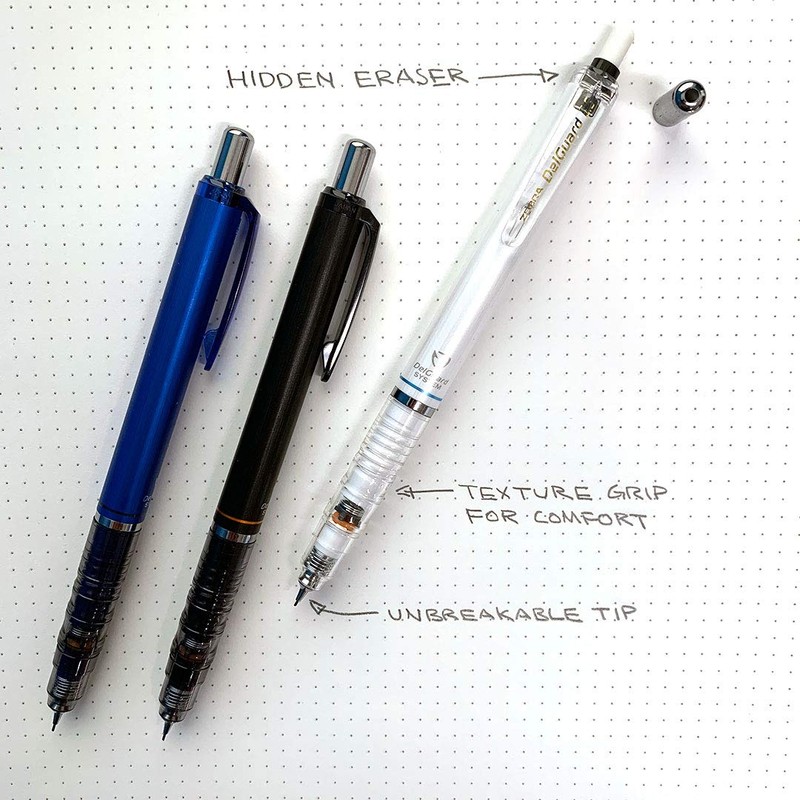 Zebra DelGuard Mechanical Pencil with Bonus Lead Refill, Fine Point,