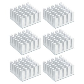 PATIKIL Heatsink 20x20x10mm, 6 Pcs Aluminum Cooler Radiator Heat Sink with Thermal Blue Sticker for Raspberry Pi Chip CPU Power Transistor FET IC Power Amplifier, White