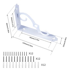 6pcs Cast Iron Ornate Shelf Brackets, 5*3 Inches, Heavy-Duty Wall Mount Shelf Brackets for Kitchen Shelves, Living Room