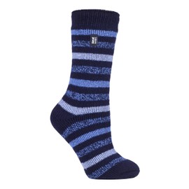 HEAT HOLDERS - Women's Winter Extra Warm Thermal Socks / Cuddly Socks for Gift, Rosebud Navy