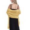 Chiffon Shawls and Wraps for Evening Dresses Women Elegant Soft Scarf Bridal Scarve Wedding Stole, Gold, One Size