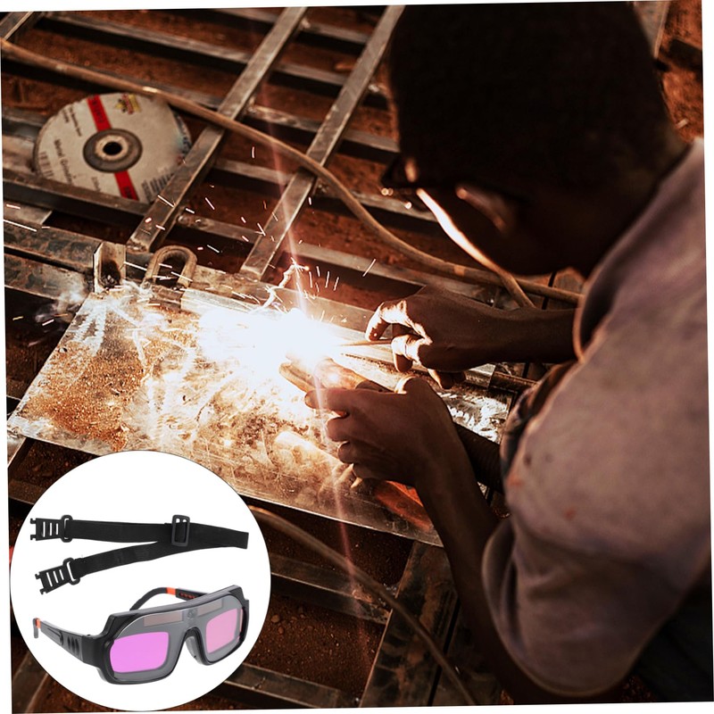 SHINEOFI 1pc Solar Automatic Dimming Welding Goggles Lightweight Protective Eye