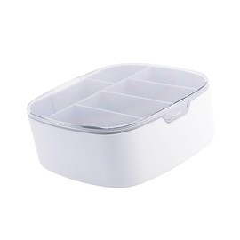 Qukaim Cable Management Box Cable Organiser Box, Plastic Power Strip Holder, Desk Cable Storage Box for Messy Cables, Wire Management, 30 x 10 x 10 cm, White