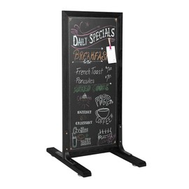 Ilyapa Large Chalk Board Sign - Free Standing Sidewalk Easel - Outdoor Menu for Restaurant, Food Truck, Party, or Wedding - 42x18 Inch - Black
