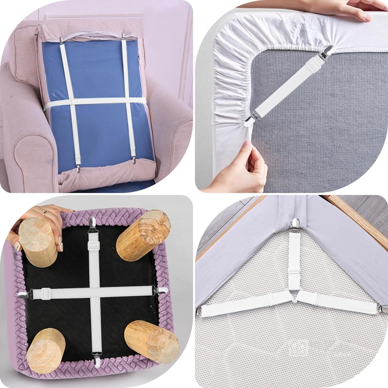 GeeRic Set of 8 Bed Sheet Clips, Anti-Slip Clips, Futon