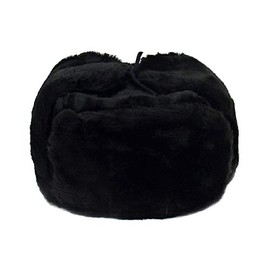 Russian Winter Hat Ushanka Black Size M (Metric 58) (Medium)