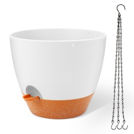 GARDIFE Large Hanging Planter, 12 inch Hanging planters for Indoor. Outdoor Plants, Self Watering Plant Pot, Plant Hanger, White