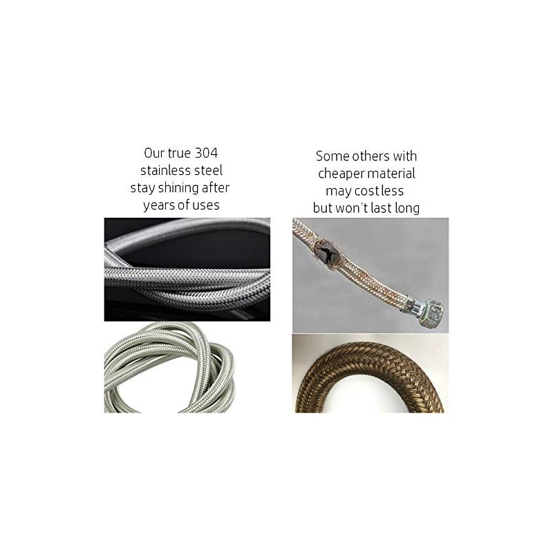 2-Pack Premium Stainless Steel Washing Machine Hoses - 5 FT