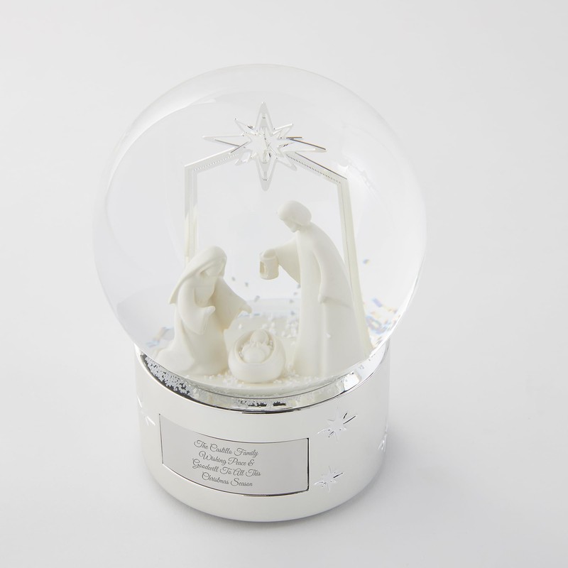 Things Remembered Engraved Nativity Musical Snow Globe (Free Customization), Plays