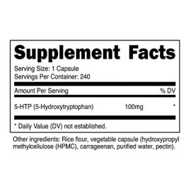 5-htp 100mg, 240 Cáps (hidroxitriptófano)- Nutricost Sabor Sin sabor