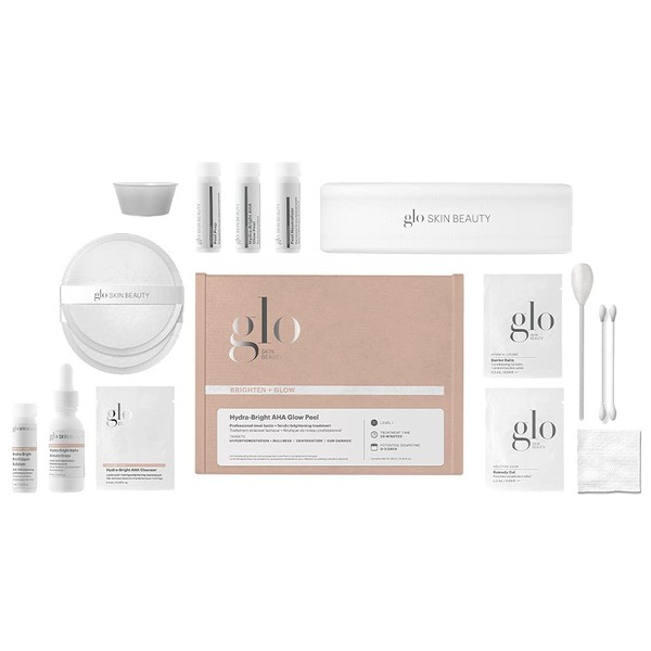 Glo Skin Beauty Hydra-Bright AHA Glow Peel Pro-Level At-Home Kit Boost Brightness Radiance Target Dullness, Dehydration Dark Spots