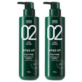 Amos Green Tea Realistic Hair Loss Shampoo Oily 500g 2pcs / 아모스 녹차실감 탈모 샴푸 지성 500g 2개