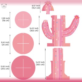 KARAQY 3 Tier Cactus Cupcake Stand, Pink Cactus Shape Cupcake Holder for Mexican Fiesta Party Supplies, Taco Party Decorations, Cinco De Mayo