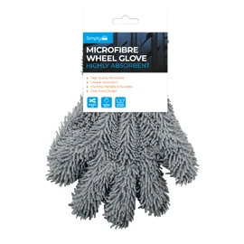 Simply Auto Dual Sided Microfibre Car Wash Glove for Cleaning and Polishing. Superior and Durable Quality, Various Wheel Types/Sizes, Cars, Trucks and Motorcycles, Universal Size (Grey)