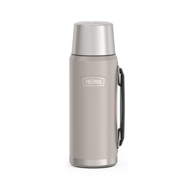 THERMOS Icon Beverage Bottle 1.20 L, Beige/Sandstone Mat, Thermos Flask 1200 ml, Insulated Bottle with Drinking Cup, Thermos Flask with Handle, 24 Hours Hot/24 Hours Cold, Dishwasher Safe, Completely