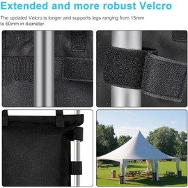 Wffeila Pack of 4 600D Oxford Waterproof Sandbags for Weighting, Gazebo Weighted for Folding Gazebo, Gazebo, Tent, Outdoor (15 x 50 cm) (A)