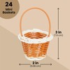 24 Pack Mini Woven Baskets with Handles - Bulk Miniature