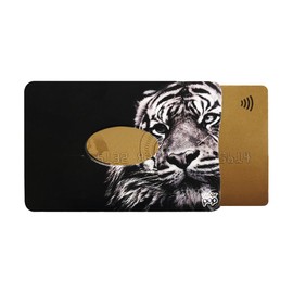 Color Pop® Protective Hard Case Shielded 1 Bank Card Anti-Hacking (Anti-FID) - French Product - Protection for Bank Data - 6 x 9 cm, Tiger, 6 x 9.1 x 0.4 cm, tiger, rfid wallet