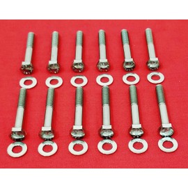 Alloyboltz- Compatible with The SBF Ford 260 289 302 5.0l 351W Intake Manifold Stainless Steel Hex Bolts Kit Set