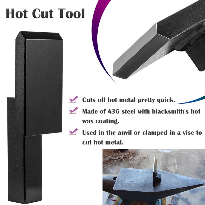 Bonbo 5PCS Blacksmith Anvil Hardy Tool Set 1 Inch Hot