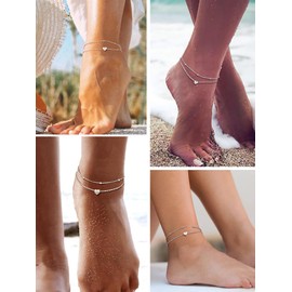 Cute Letter N Anklet with Initials Anklets Women Silver Heart Ankle Bracelet Foot Jewelry