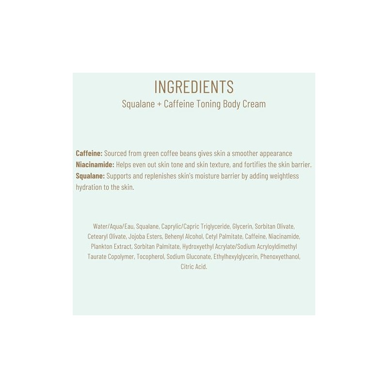 BIOSSANCE Squalane + Caffeine Toning Body Cream - 200ml