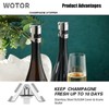 WOTOR Champagne Stoppers Stainless Steel, Prosecco Bottle Stopper with Food