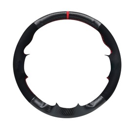 QianBao Compatible with Toyota RAV4 2013-2018/Corolla 2014-2018 Carbon Fiber Leather Hand-Stitched Steering Wheel Cover Sewing Kit