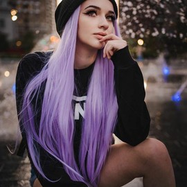 Purple Glueless Lace Front Wigs Pre-Plucked Wig Synthetic Wigs for Women Long Straight Lilac Purple Lace Wig Lavender Synthetic Heat Resistant Fiber Hair Cosplay Drag Queen Wig 24inch