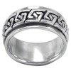 MENS 10MM Wide Greek Key Braid Sterling Silver Spinner/Spinning/Spin Band