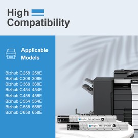 1-Pack TN514 / TN324 Black Toner Cartridge Replacement for Konica Minolta TN-514 TN514K TN324K Toner Cartridge, Compatible with Bizhub C458 C558 C658 Printer