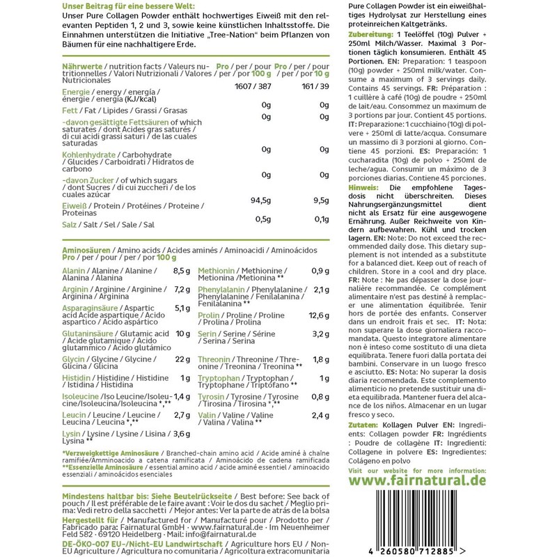 Collagen Powder Hydrolysate [From German Pasture] with Bioactive Collagen Peptides