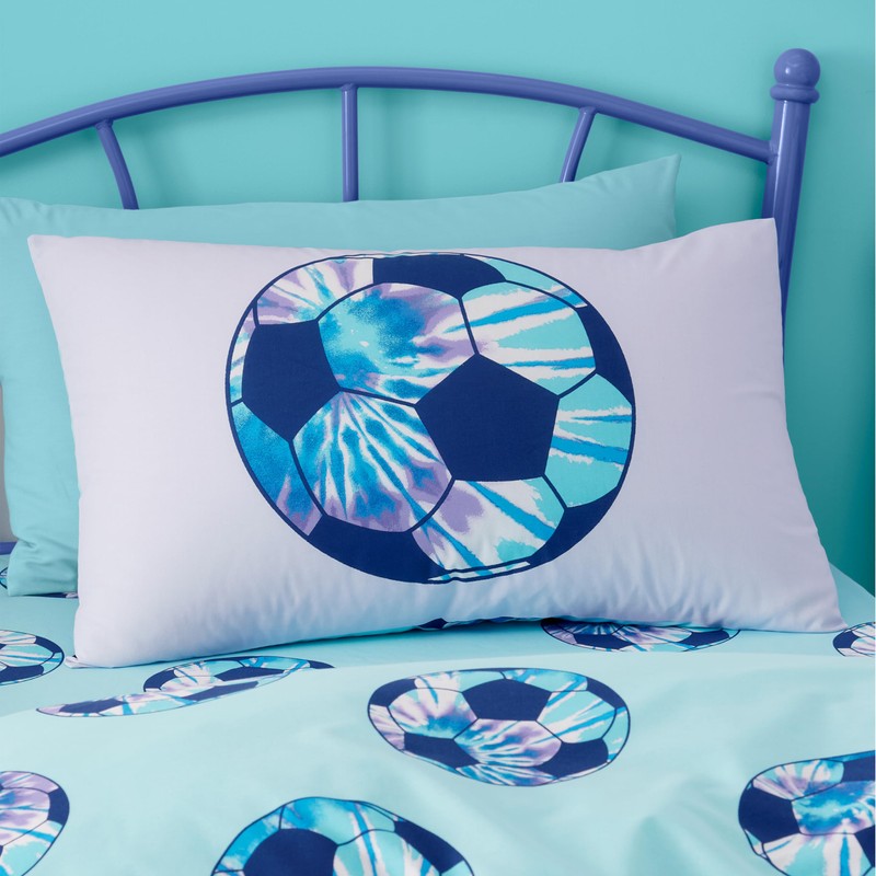 Catherine Lansfield Kids Tie Dye Football Reversible Single Duvet Cover