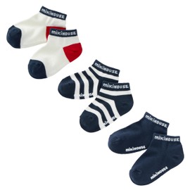 Miki House 14-9664-149 Low Cut Socks Pack, For Boys, Girls, Baby, Kids, Children's Clothing, navy