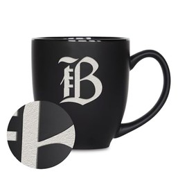 Rico Industries NWSL Bay FC 15oz Laser Engraved Matte Black Ceramic Bistro Mug - for Hot or Cold Drinks