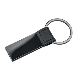 JOHN DEERE Leather Keyring Logo Key Ring, black