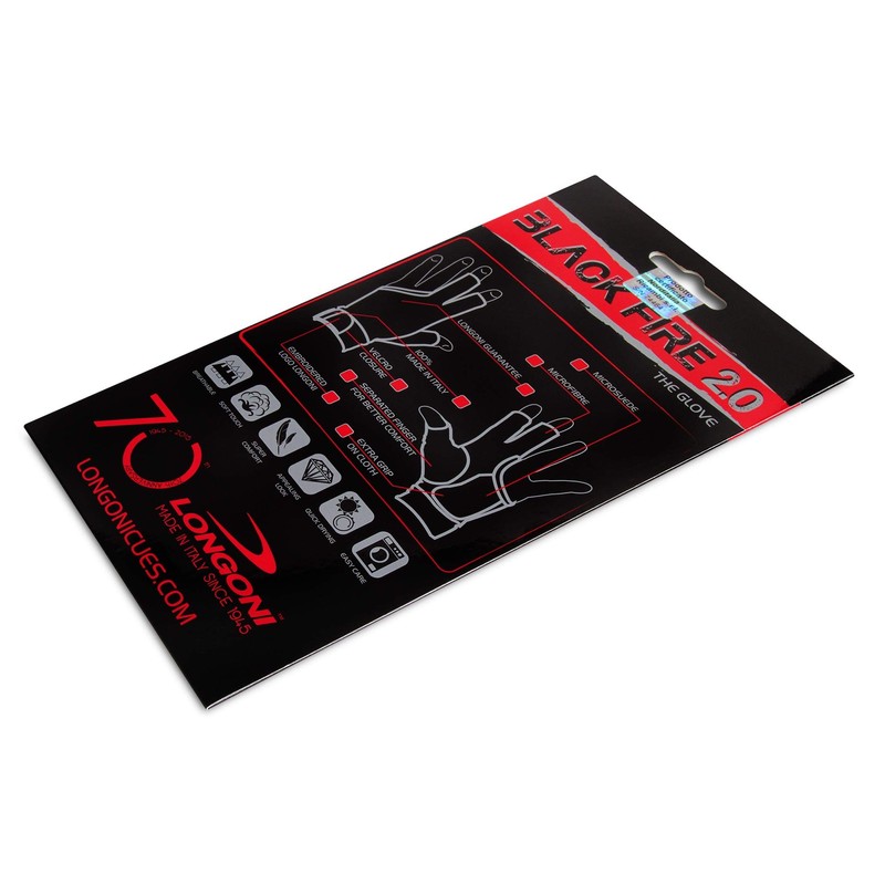 Longoni Black Fire 2.0 - Guante para billar (para mano