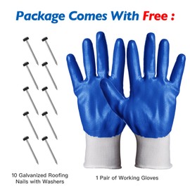 Zinc Strips for Roof – 0.1mm Thick Roofing Roll – 2.5" Width x 55 Feet – for Stains Prevention – Free Nails & Gloves – Perfect for Garden & DIY – 20yrs+ Lifespan