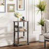 TUTOTAK Small Narrow Side Table with Charging Station, Skinny End