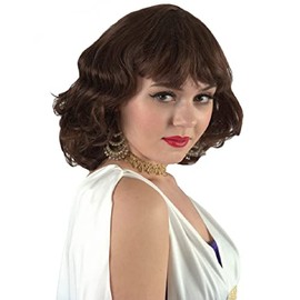 Classic Brown Flapper Bob Wig With Bangs