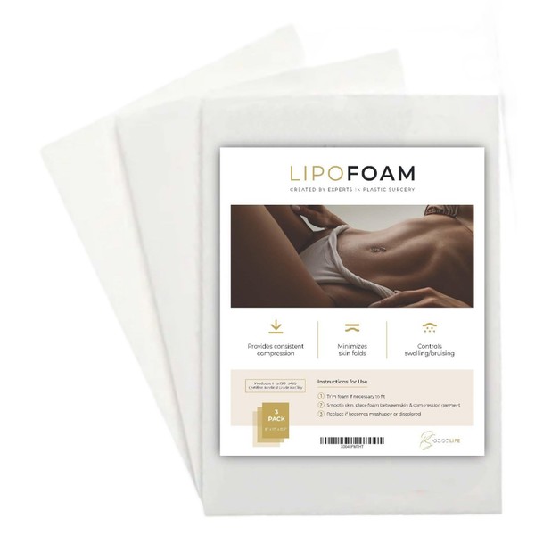 PSGoodLife 3 Pack Lipo Foam Post Surgical Liposuction Pads for