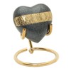 Grey Heart Shaped Small Urn for Ashes with Box and