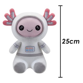 VFM - Axolotl Soft Toy Astronaut Plush Cute Cuddly Fluffy Soft Plushie Stuffed Toy Plush Toy Cute Stuffed Plushie, Gifts for Birthday, Valentine's Day Chirstmas - 25cm White