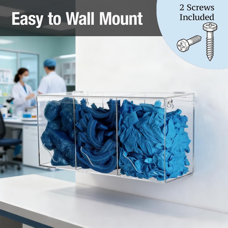Heyrelda Hairnet Dispenser and Glove Holder Wall Mount - 3